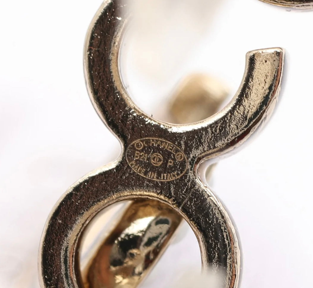 Chanel Pearl CC Coco Climber Earrings