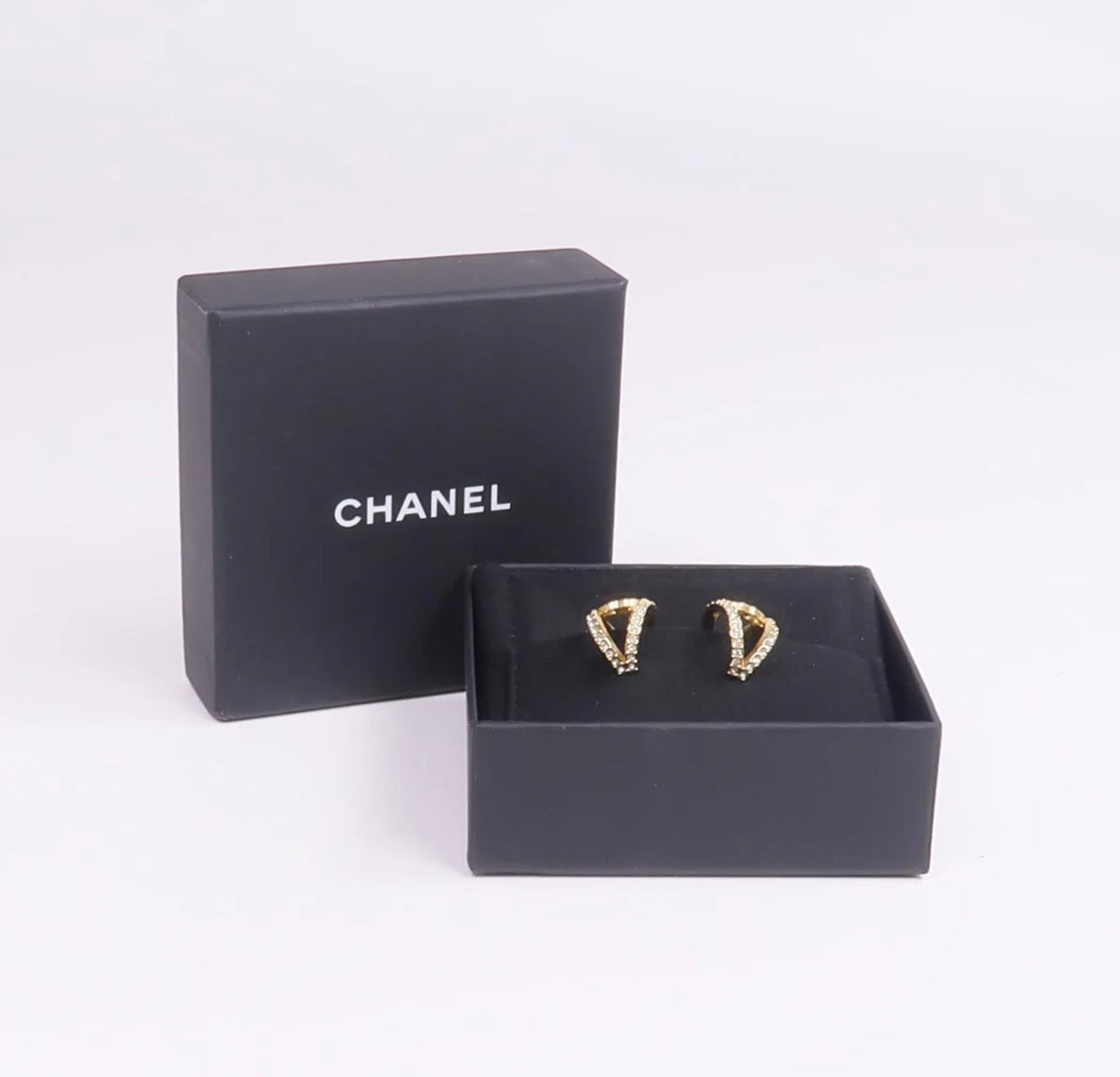 Chanel CC Gold Huggie Hoops