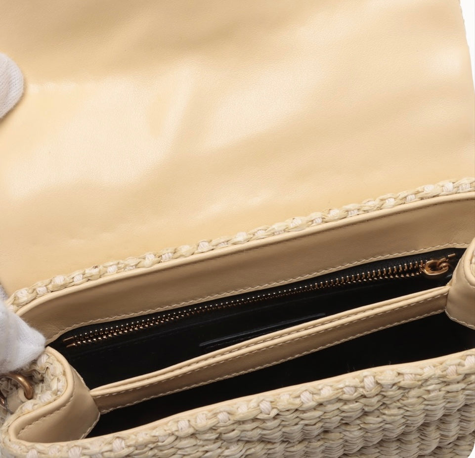 Saint Laurent Raffia Monogram Lou Lou