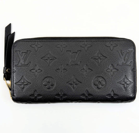 Louis Vuitton Black Monogram Empreinte Zippy Wallet