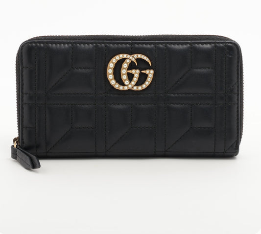 Gucci GG Marmont Pearly Zip Around Wallet
