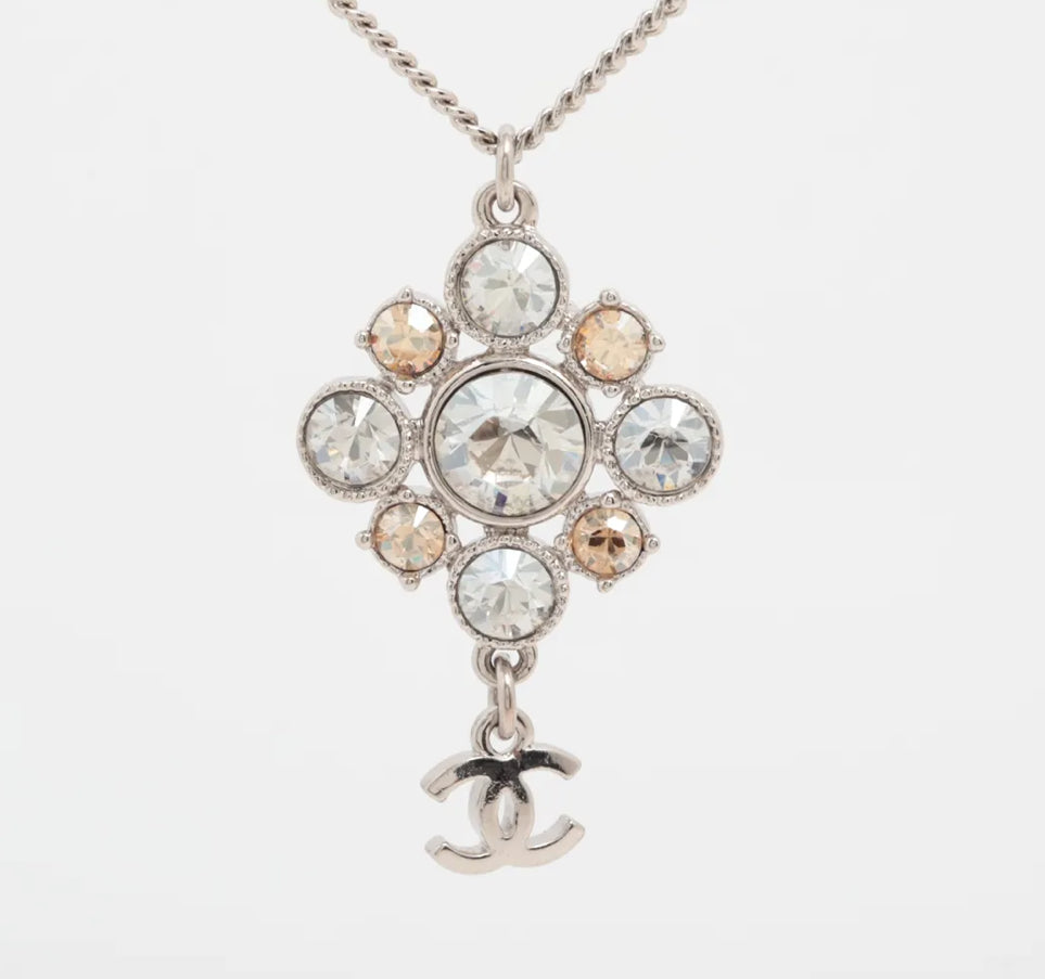 Chanel 2010 CC Rhinestone Pendant Necklace