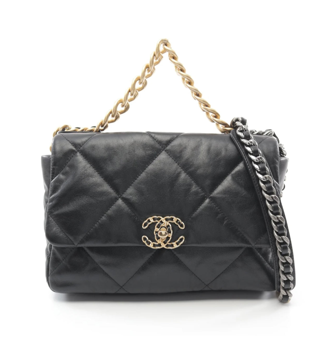 CHANEL Quilted Lambskin Leather Chanel 19 Large Flap Bag