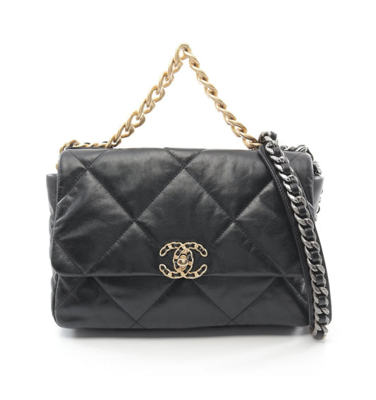 CHANEL Quilted Lambskin Leather Chanel 19 Large Flap Bag