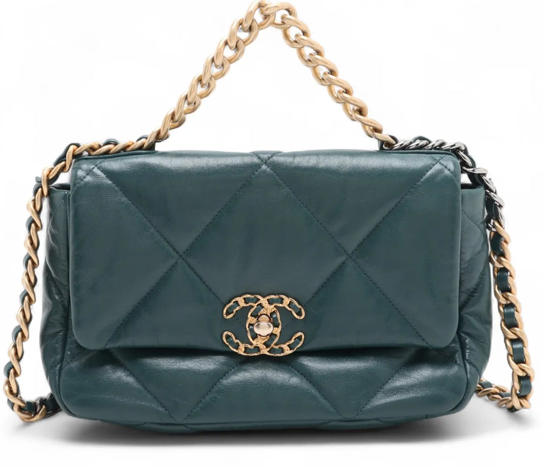 Chanel 19 Medium Flap Dark Green