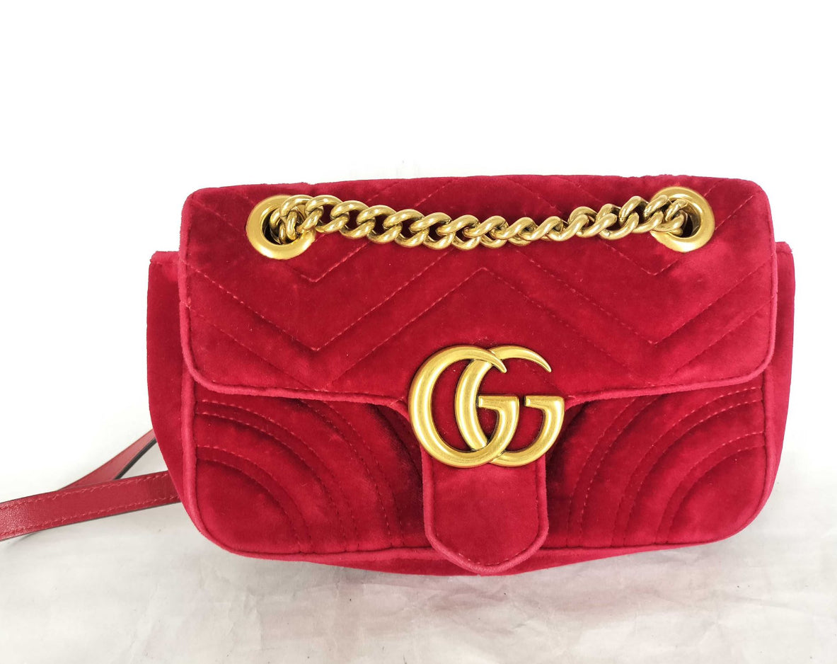 Gucci Marmont Velvet Red