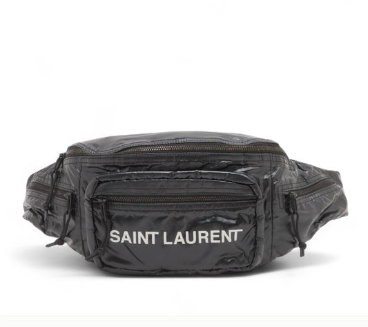 Saint Laurent Nylon Logo Nuxx Body Belt Bag Black