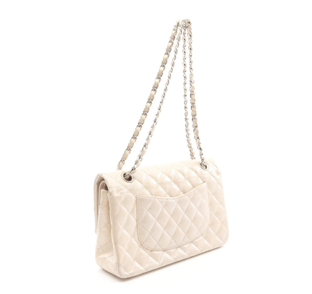 Chanel Classic Double Flap Pearlescent Ivory Caviar