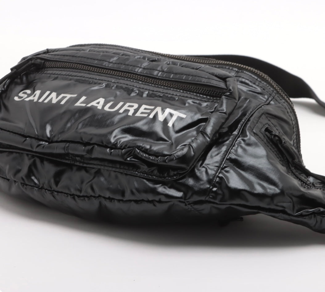 Saint Laurent Nylon Logo Nuxx Body Belt Bag Black