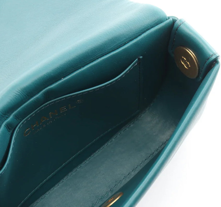 Chanel Nailed CC Full Flap Bag Quilted Calfskin Mini