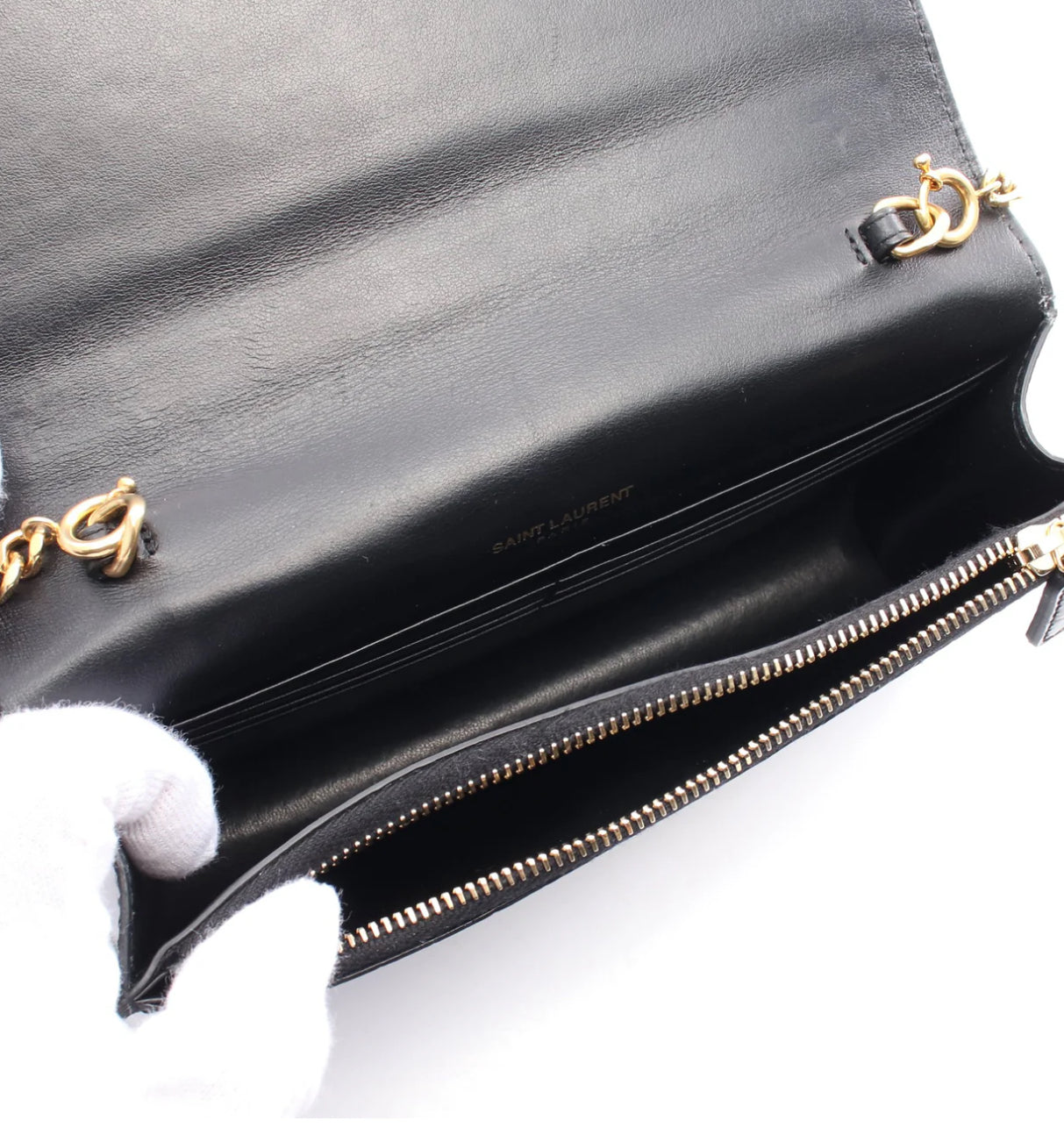 Saint Laurent Kate Tassel Croc Embossed