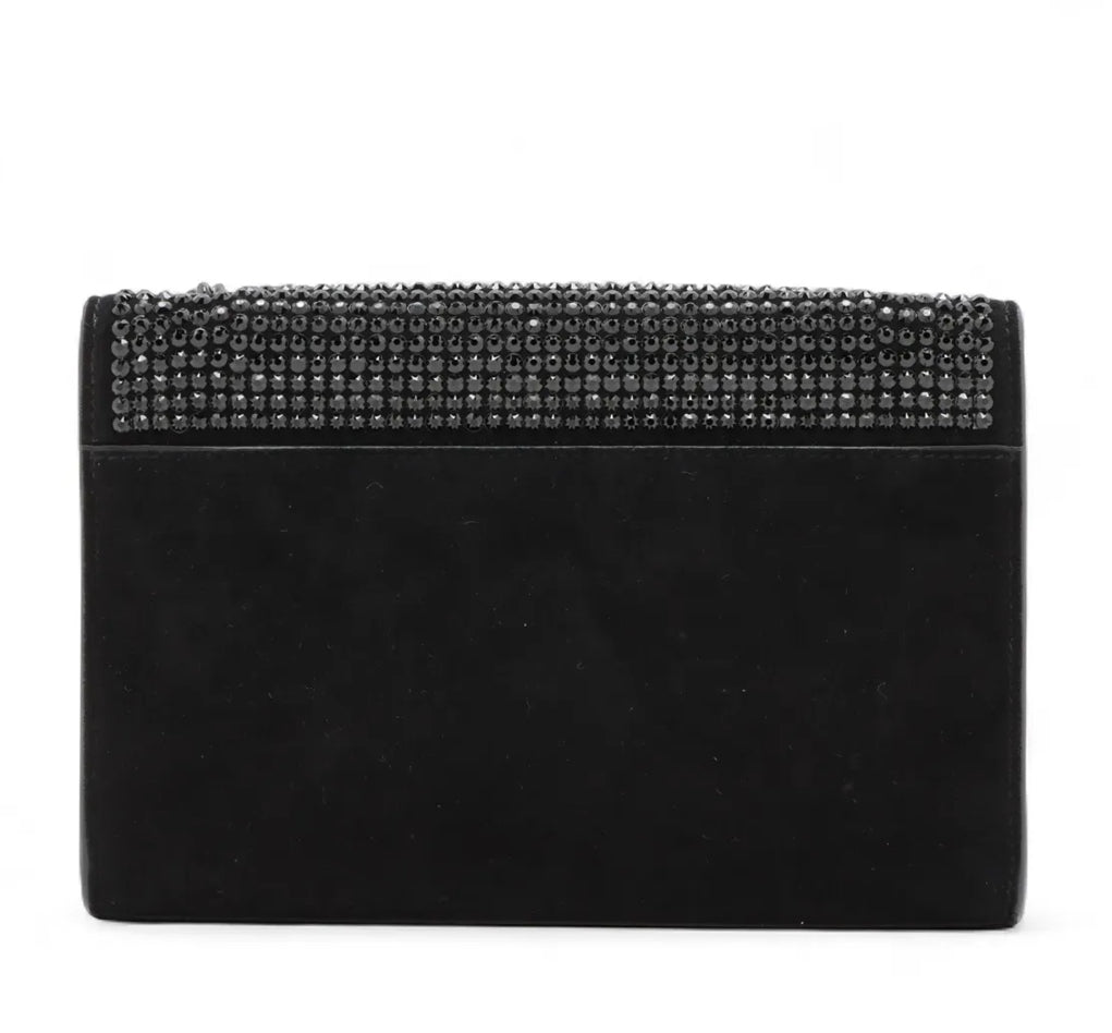 Saint Laurent Kate Tassel Black Rhinestone/Suede