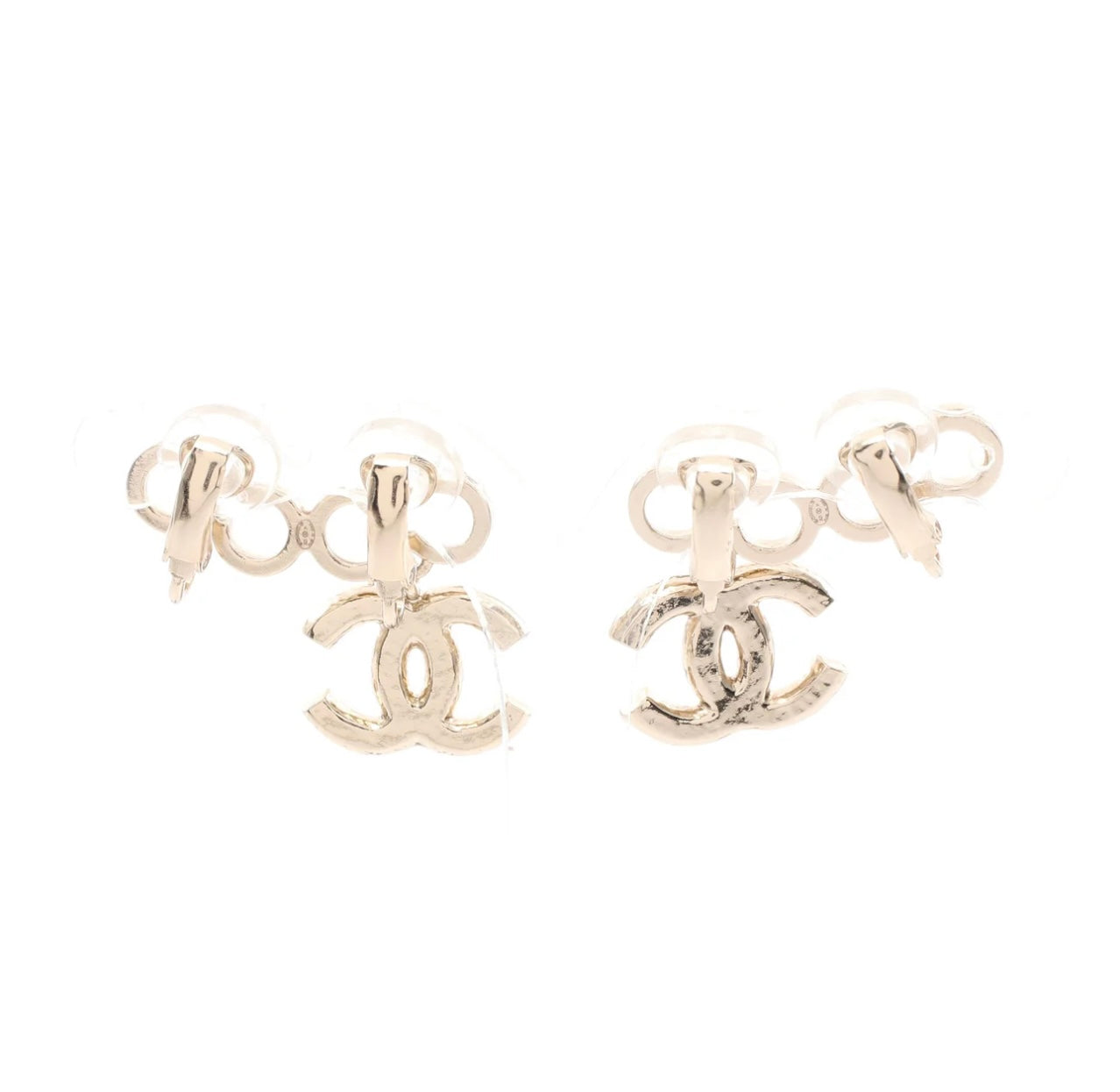 Chanel Pearl CC Coco Climber Earrings
