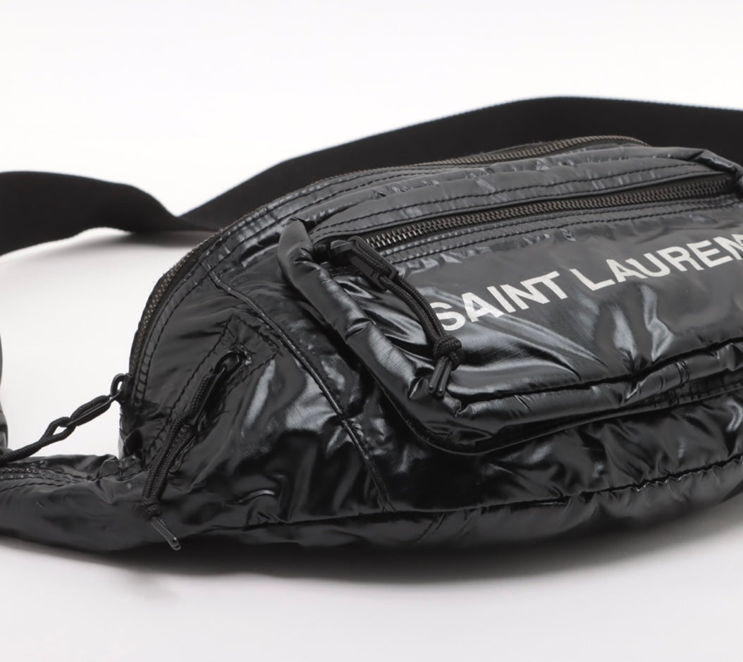 Saint Laurent Nylon Logo Nuxx Body Belt Bag Black