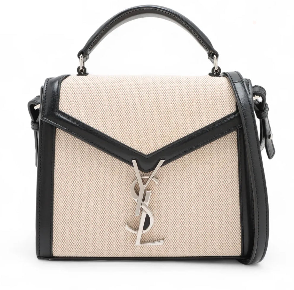 Saint Laurent Cassandra Top Handle Canvas/Calfskin