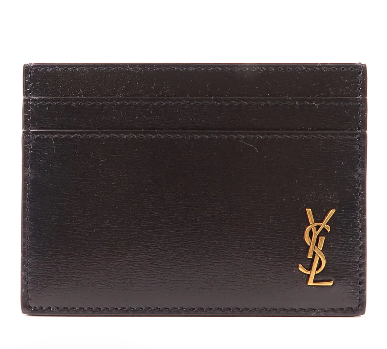 Saint Laurent Tiny Cassandre Leather Card Case