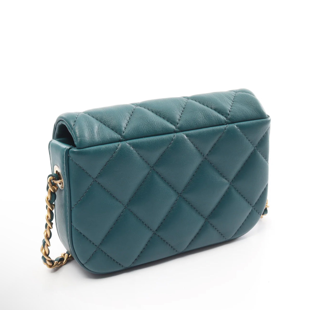 Chanel Nailed CC Full Flap Bag Quilted Calfskin Mini