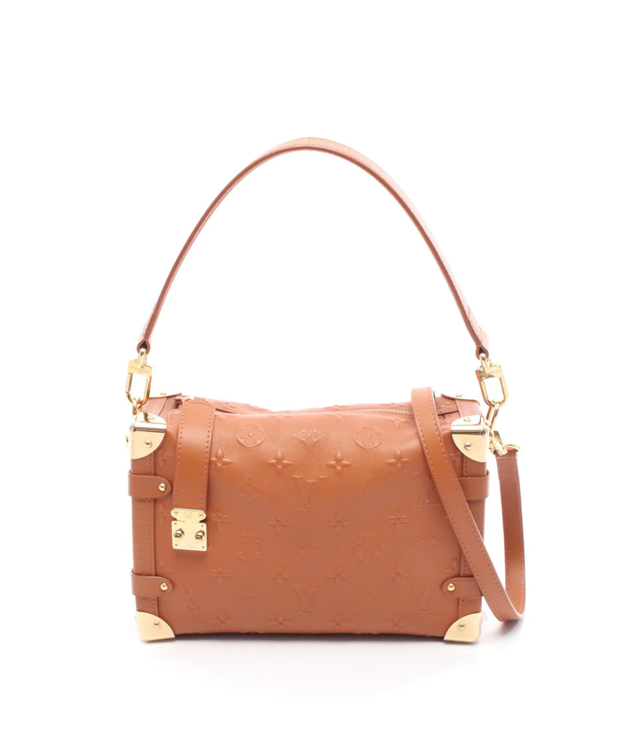 Louis Vuitton Side Trunk Handbag Monogram Leather PM