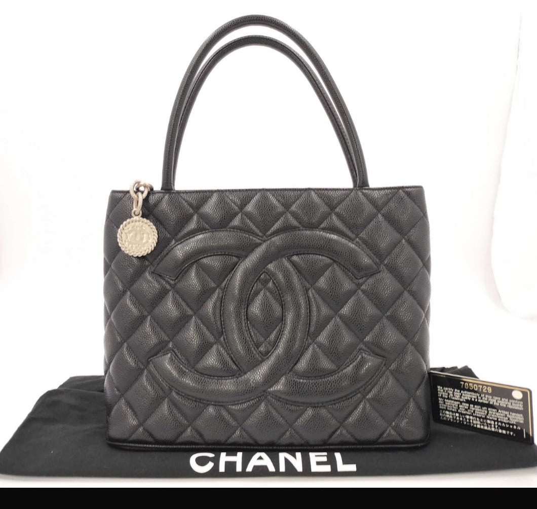Chanel Medallion Quilted Tote Black/Silver