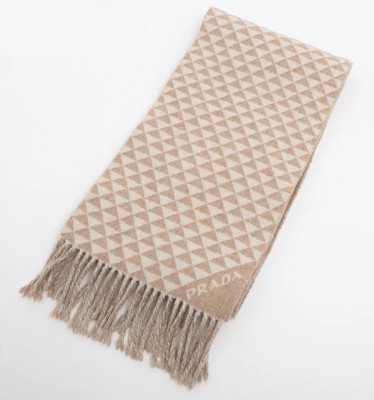 Prada Symbole Double Wool/Cashmere Scarf