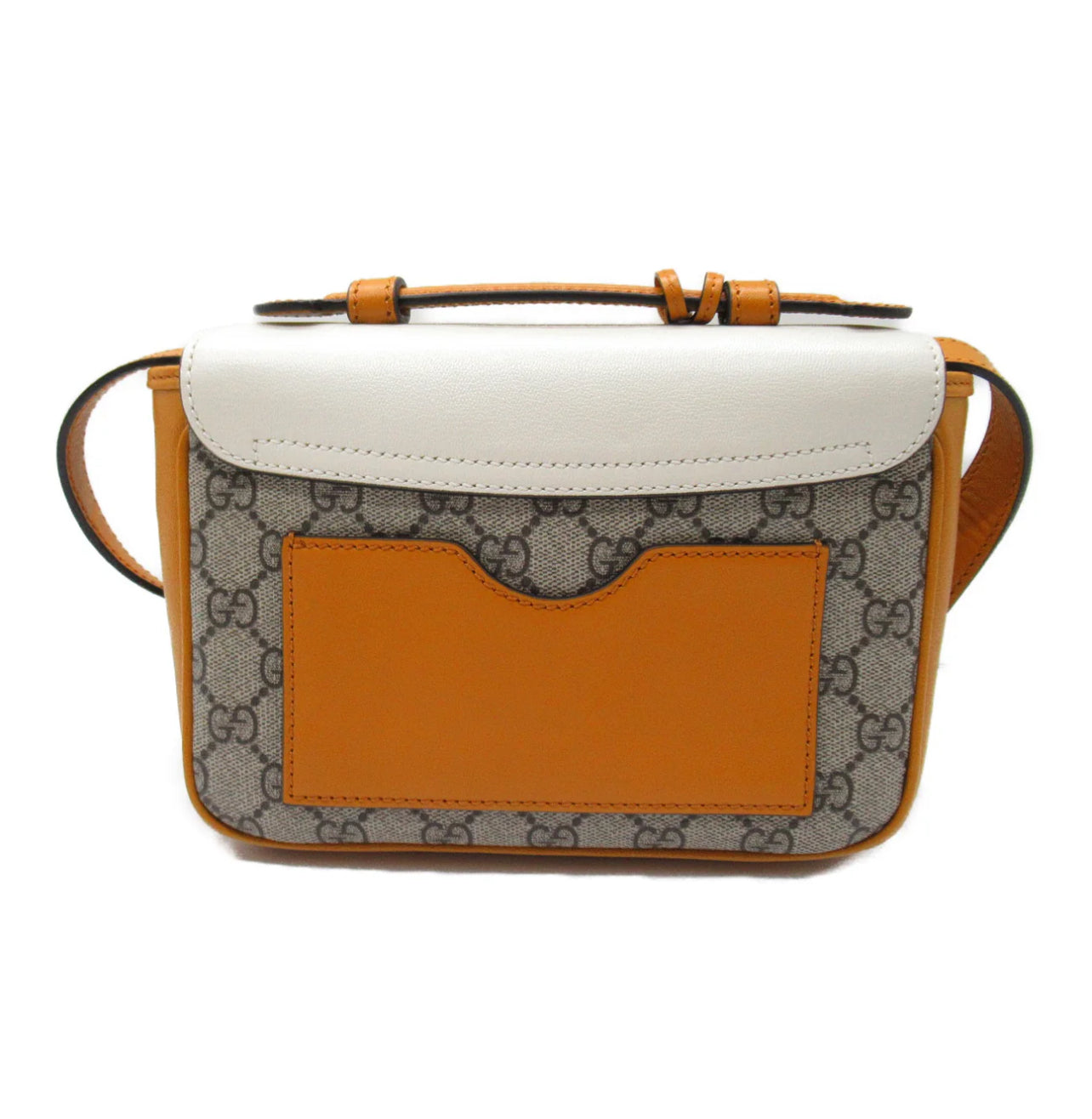 Gucci GG Supreme Monogram Mini Padlock Flap Pocket Shoulder Bag Beige Mystic White Sun Oil