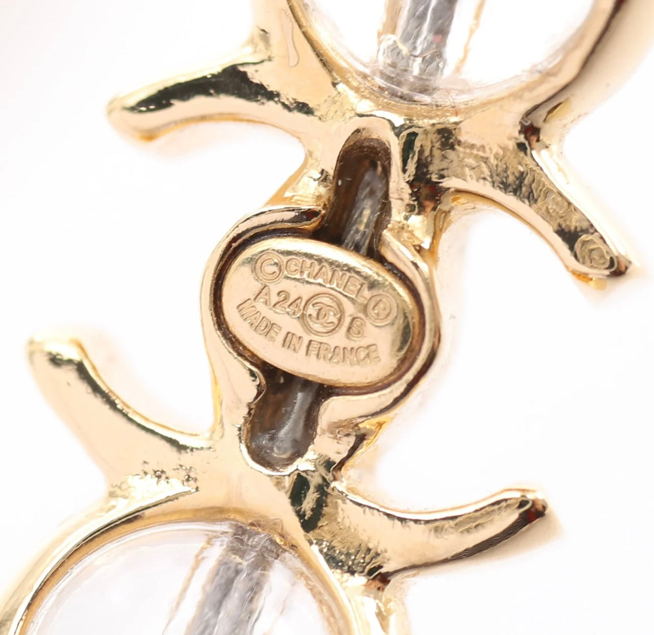 Chanel Coco Mark Earrings GP Glass/Gold