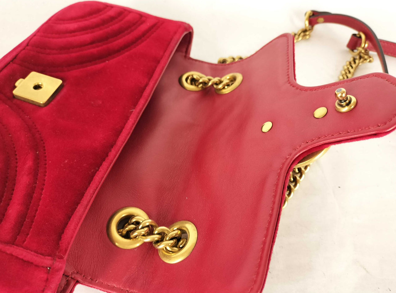 Gucci Marmont Velvet Red