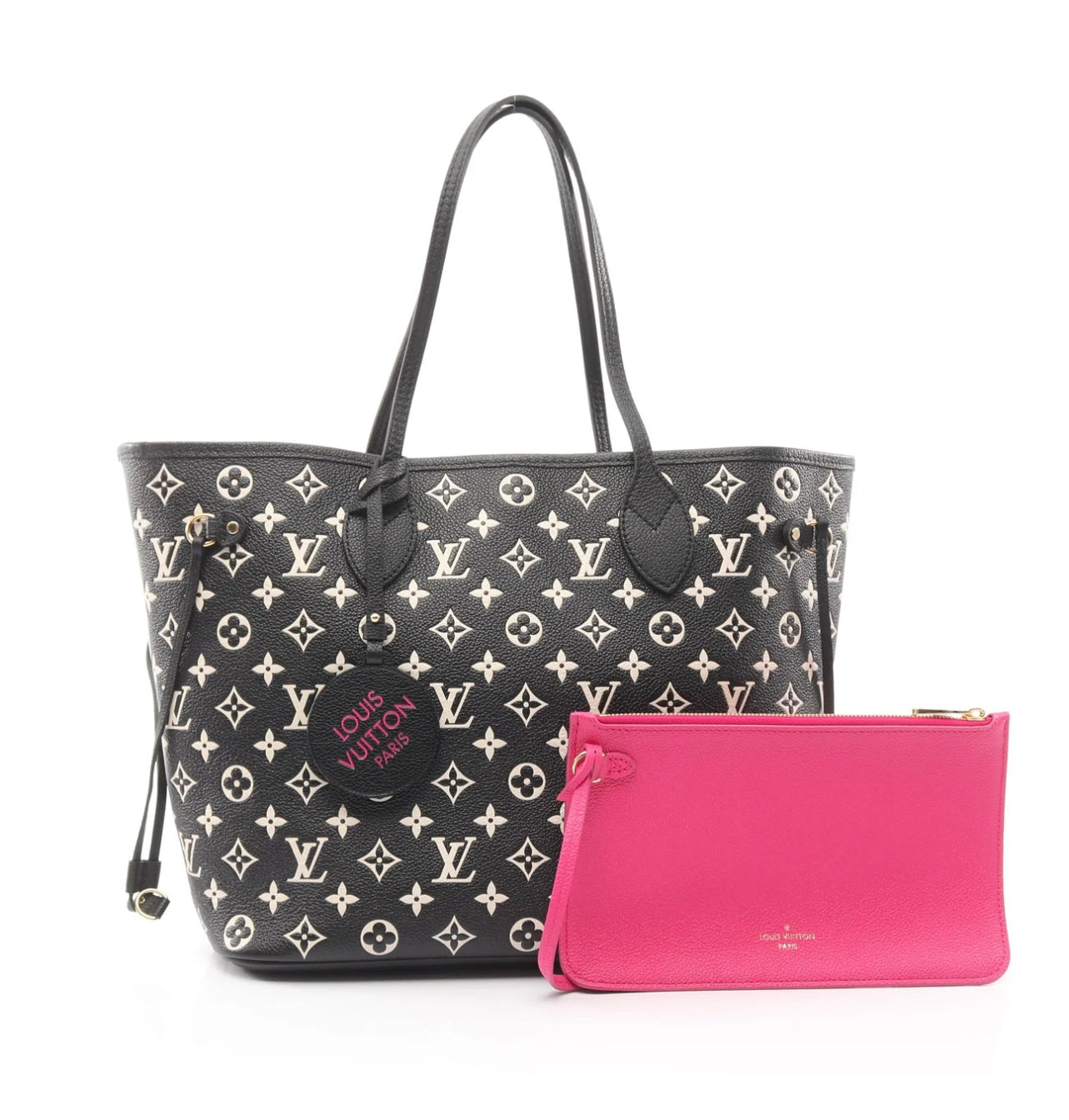 Louis Vuitton Neverfull MM Empriente Leather Black/White/Pink