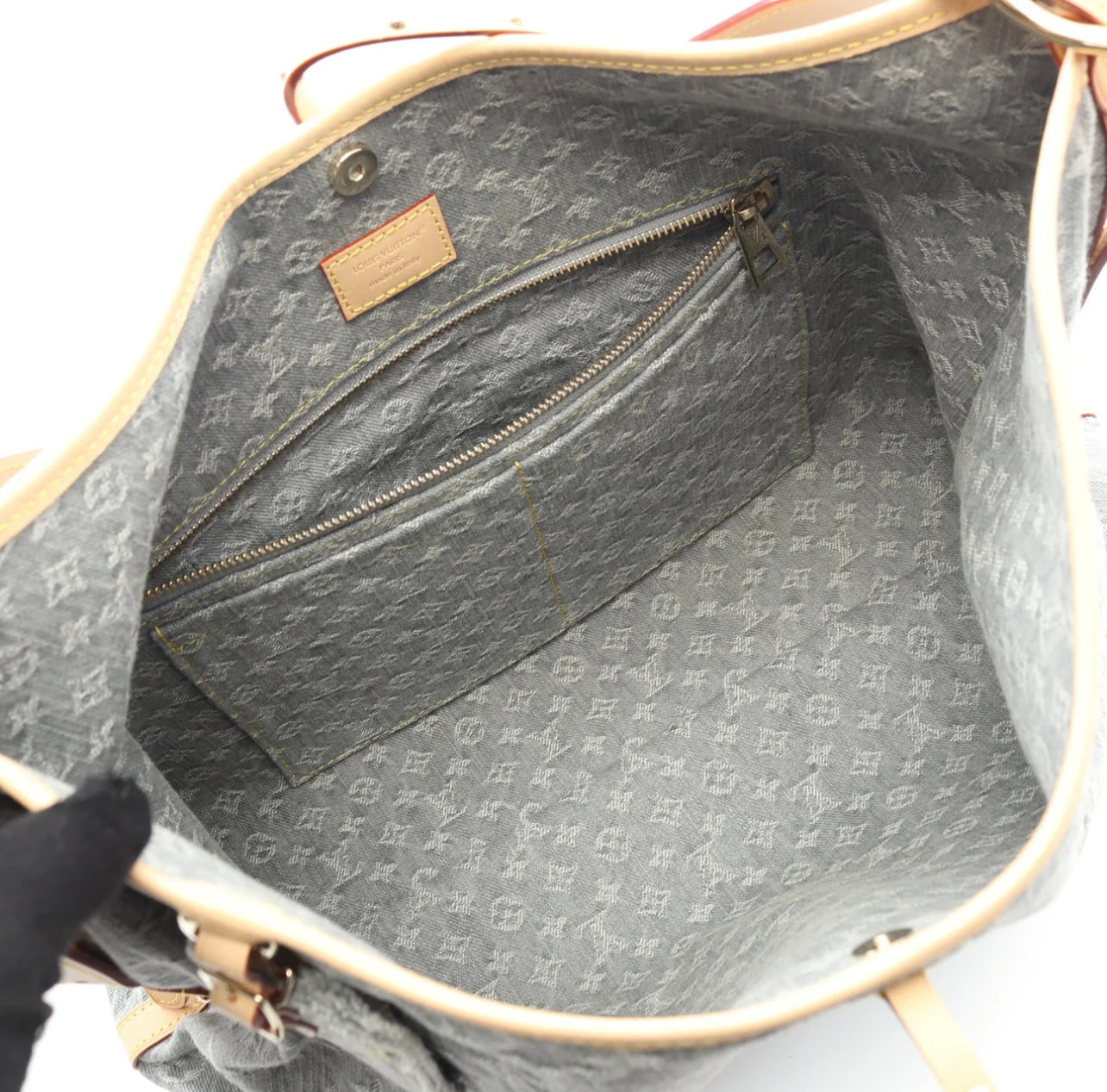 Louis Vuitton Monogram Denim CarryAll MM Washed Gray