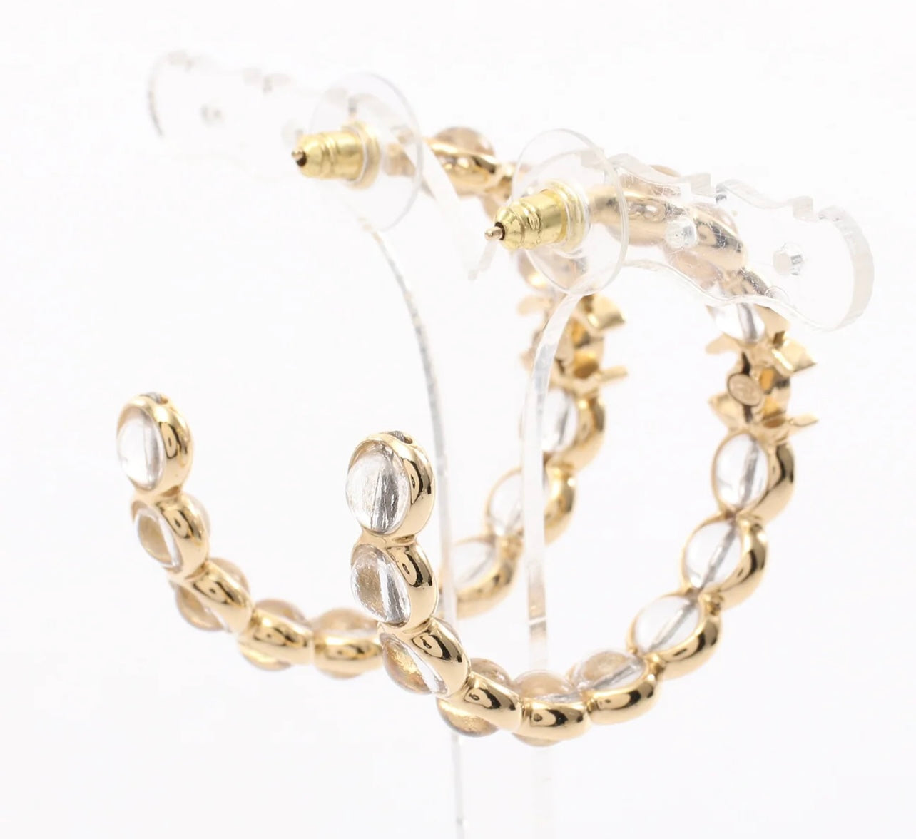 Chanel Coco Mark Earrings GP Glass/Gold