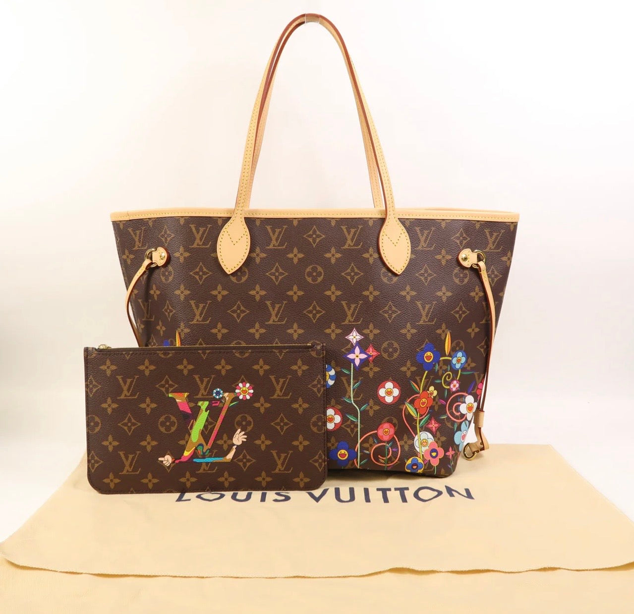Louis Vuitton x Takashi Murakami Neverfull MM Monogram Flower