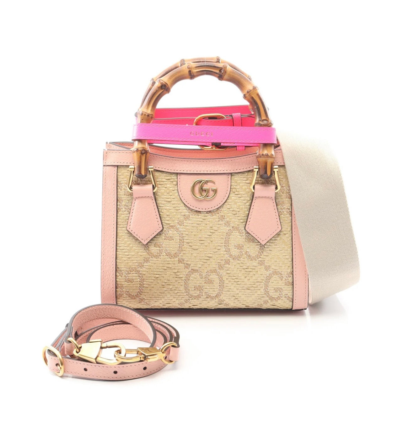 Gucci Diana Raffia tote
