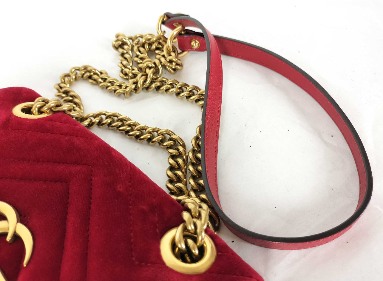 Gucci Marmont Velvet Red