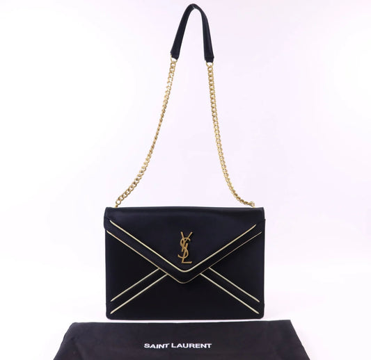 Saint Laurent Gaby Silk/Satin Shoulder Bag