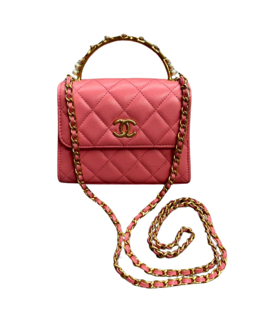 Chanel Trendy Mini Pearl Logo Top Handle