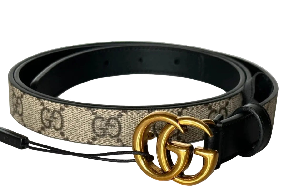 Gucci Women’s Leather GG Thin Belt Brown 110/44