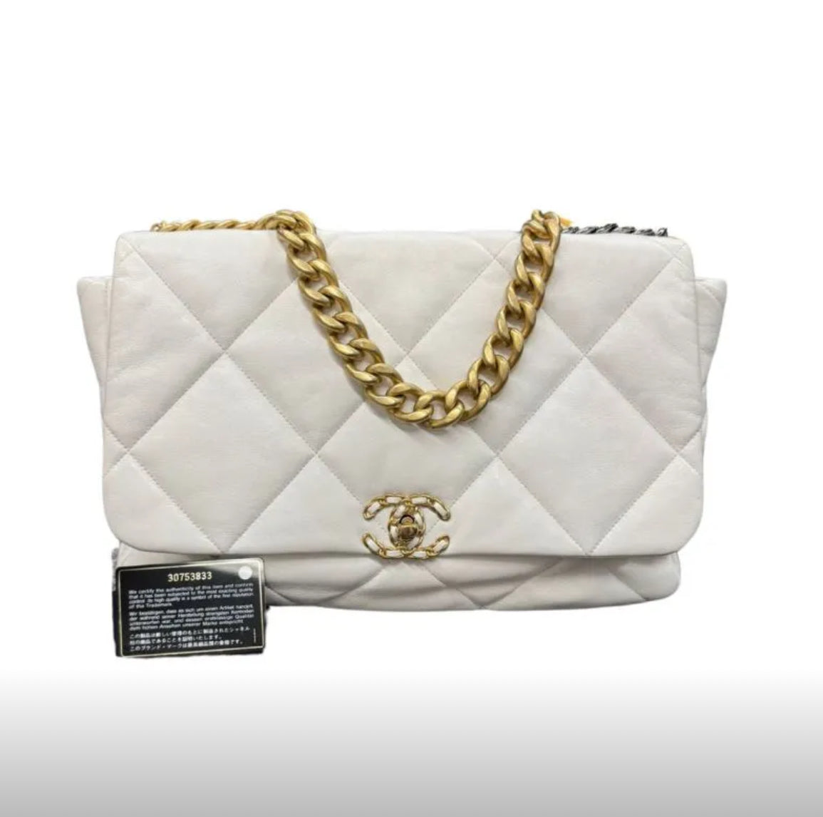 Chanel 19 Maxi White