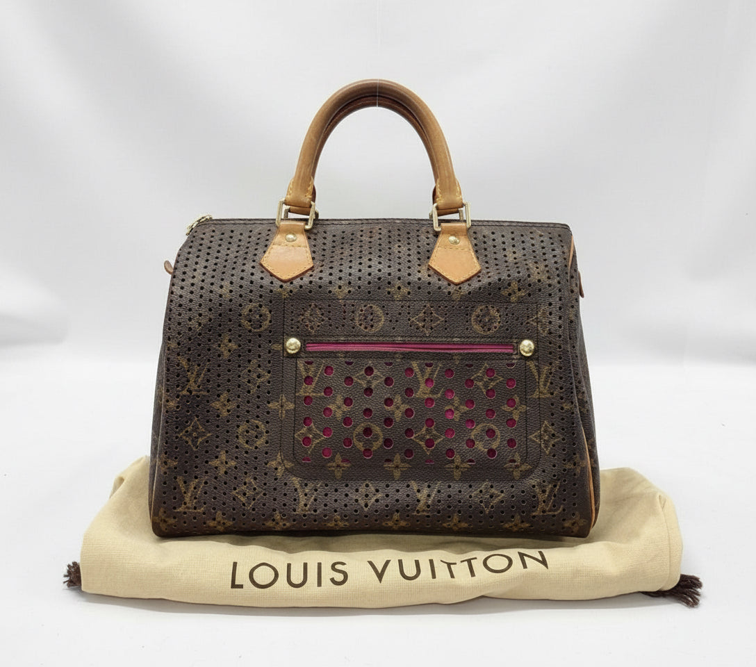 Louis Vuitton Limited Edition Fuchsia Monogram Perforated Speedy 30