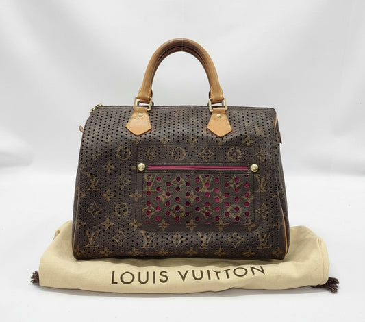 Louis Vuitton Limited Edition Fuchsia Monogram Perforated Speedy 30